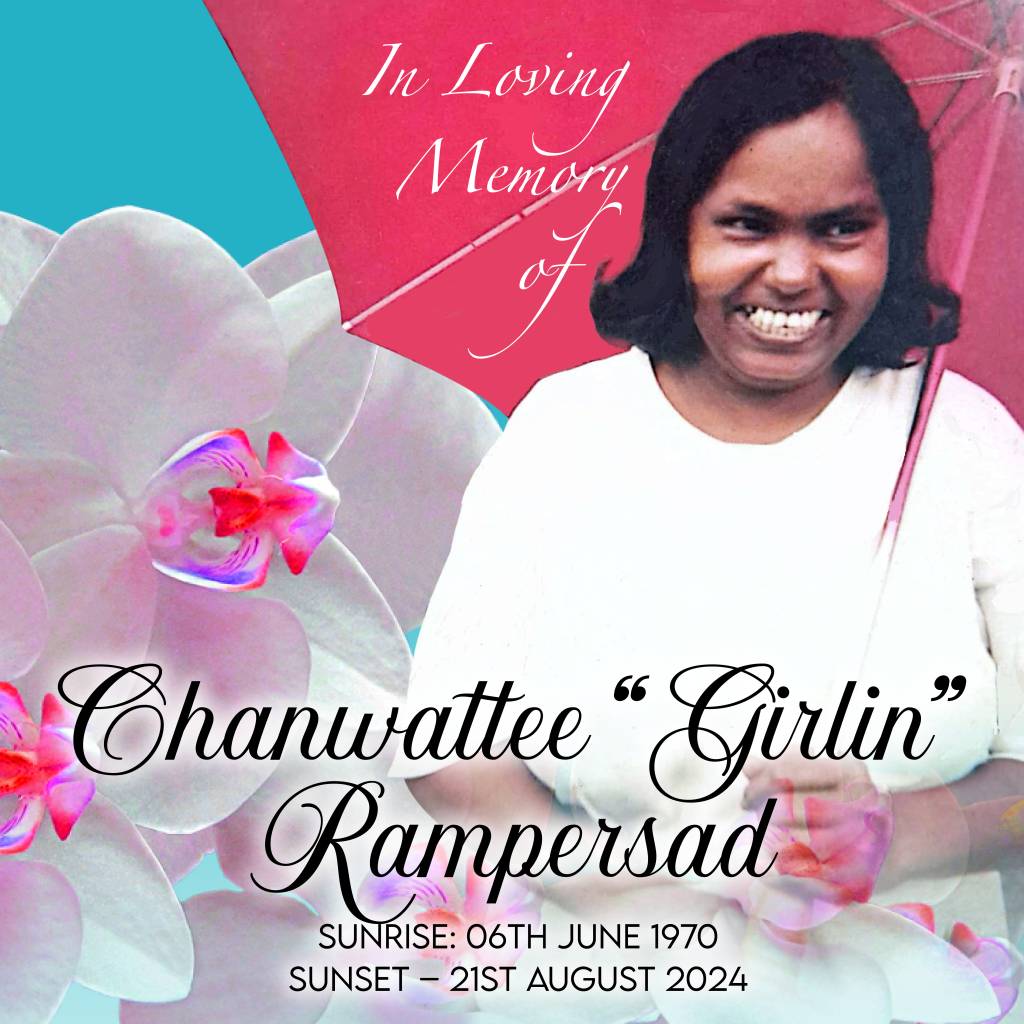 Death announcement photo of Chanwattee Rampersad with Belgroves Funeral Home. Join us in honoring their life and legacy.