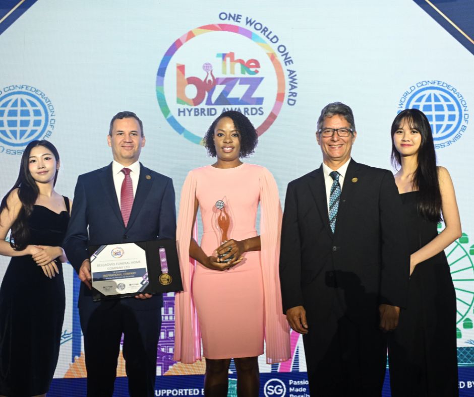 Belgroves Funeral Home accepts the world's most distinguished Business Excellence Award, The BIZZ Awards.